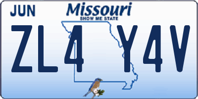 MO license plate ZL4Y4V