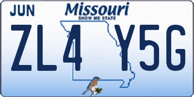 MO license plate ZL4Y5G