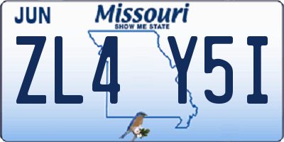 MO license plate ZL4Y5I