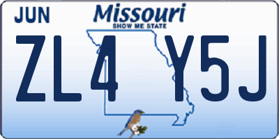 MO license plate ZL4Y5J
