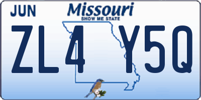 MO license plate ZL4Y5Q