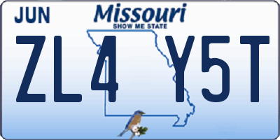 MO license plate ZL4Y5T