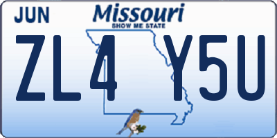 MO license plate ZL4Y5U