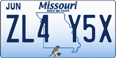 MO license plate ZL4Y5X