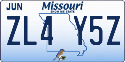 MO license plate ZL4Y5Z