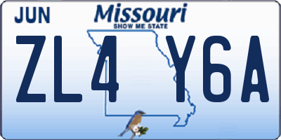 MO license plate ZL4Y6A