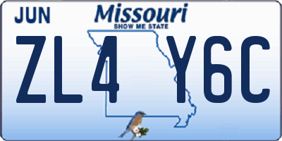 MO license plate ZL4Y6C