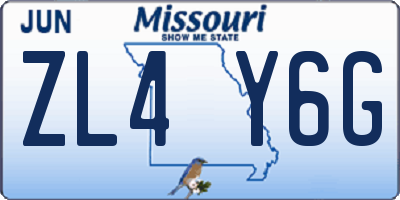 MO license plate ZL4Y6G