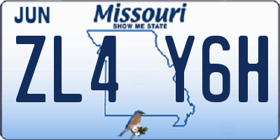 MO license plate ZL4Y6H