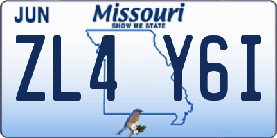 MO license plate ZL4Y6I