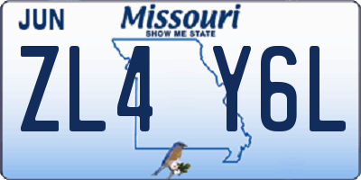 MO license plate ZL4Y6L