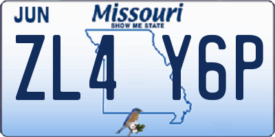 MO license plate ZL4Y6P