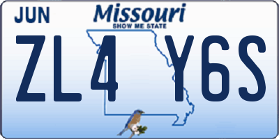 MO license plate ZL4Y6S