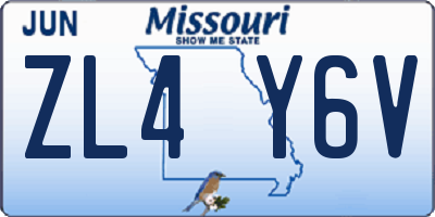MO license plate ZL4Y6V