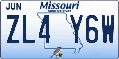 MO license plate ZL4Y6W