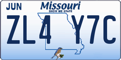 MO license plate ZL4Y7C