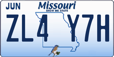MO license plate ZL4Y7H