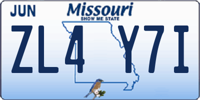 MO license plate ZL4Y7I