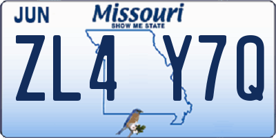 MO license plate ZL4Y7Q