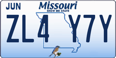 MO license plate ZL4Y7Y