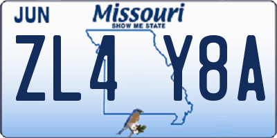 MO license plate ZL4Y8A