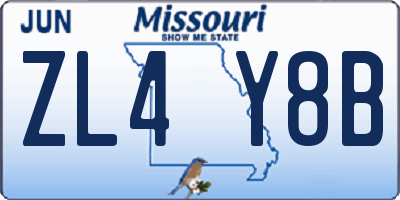 MO license plate ZL4Y8B
