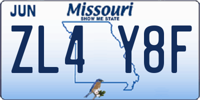 MO license plate ZL4Y8F