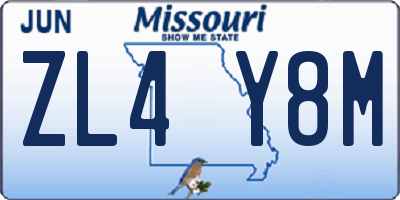 MO license plate ZL4Y8M
