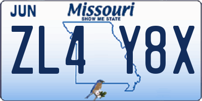 MO license plate ZL4Y8X