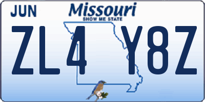 MO license plate ZL4Y8Z