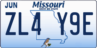 MO license plate ZL4Y9E