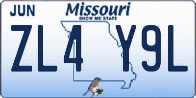 MO license plate ZL4Y9L