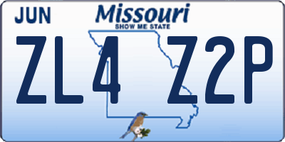 MO license plate ZL4Z2P