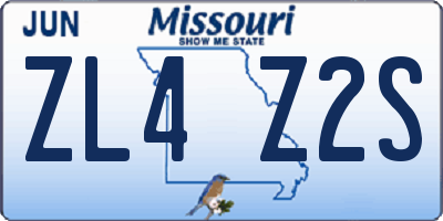 MO license plate ZL4Z2S