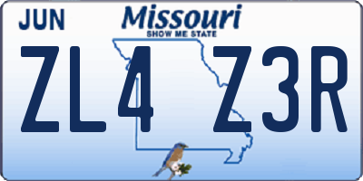 MO license plate ZL4Z3R