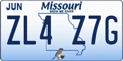 MO license plate ZL4Z7G