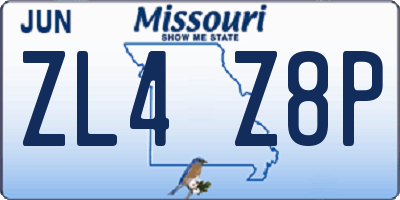 MO license plate ZL4Z8P