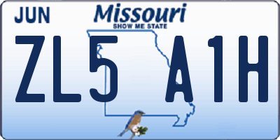 MO license plate ZL5A1H