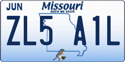 MO license plate ZL5A1L