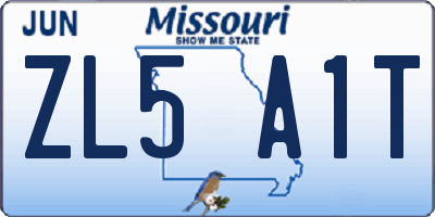 MO license plate ZL5A1T