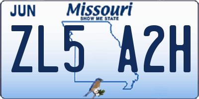 MO license plate ZL5A2H