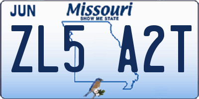MO license plate ZL5A2T