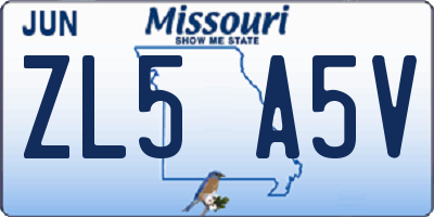 MO license plate ZL5A5V