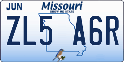 MO license plate ZL5A6R