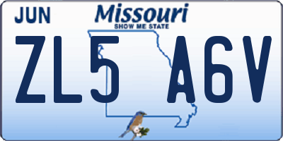 MO license plate ZL5A6V