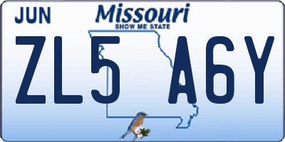 MO license plate ZL5A6Y