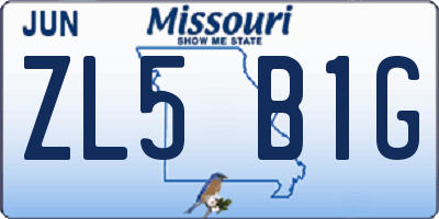 MO license plate ZL5B1G