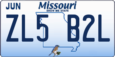MO license plate ZL5B2L