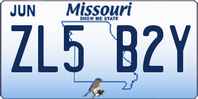 MO license plate ZL5B2Y