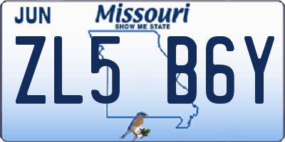 MO license plate ZL5B6Y